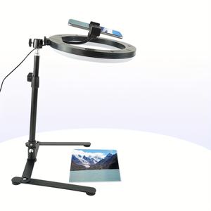 TEMU 클램프 및 접착 패드가 있는 조절 가능한 데스크탑 폰 스탠드 - 사무실 책상용 접이식 셀카 & 제품 사진 촬영 홀더, 태블릿 및 전자책기용 테이블톱 포토그래피 홀더 | 견고한 구조의 데스크폰 홀더|책상