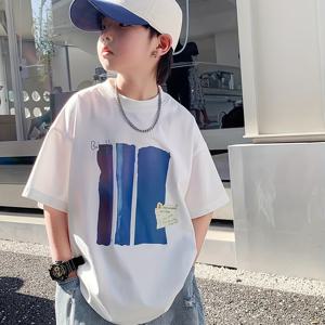 TEMU 남아용 오버사이즈 그래픽 티셔츠 - 