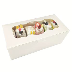 TEMU 20개입 투명창이 있는 화이트 박스 - 9x4x3.5인치 식품용 종이 케이크 & 쿠키 상자, 파이, 페이스트리, 머핀 보관용 - 할로윈, 크리스마스, 어머니날, 추수감사절, 하누카에 완벽한 주방 및 레스토랑 용도, 디저트 용품, 중립 디자인, 견고한 구조, 이벤트 플래너용