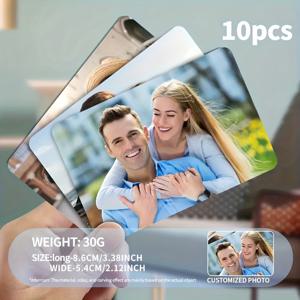 TEMU 맞춤형 지갑 카드 사진, 5 / 10장 개인화 단면 고화질 명함, 3인치 커플 카드 창의적 선물, 초상화 스타 카드 커스터마이징, 사진 인쇄, 독특한 발렌타인데이 크리스마스 선물, 아버지의 날 어머니의 날 장식, 남자친구 선물, 고양이 강아지 반려동물 사진 기념품