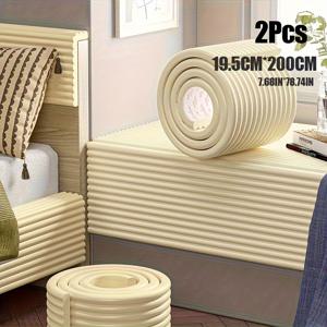 TEMU 2개 세트 다기능 안전 코너 가드 - 헤비듀티 곡선형 에지 프로텍터, 78.7x7.68인치 (200x19.5cm) 화이트, 거실 & 침실 가구용 맞춤 절단 디자인 벽 모서리 보호