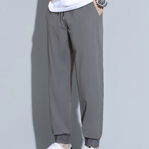 TEMU 남성용 경량 쿨링 운동 팬츠 - 아이스 슬리키 섬유 소재, 신축성 허리밴드 & 사이드 포켓, 통기성 러닝/헬스/하이킹 쇼츠, 솔리드 컬러 디자인, 손세탁/드라이클리닝 가능, 슬림핏 레깅스, 스포츠 스타일, 내구성 강화, 피트니스 웨어