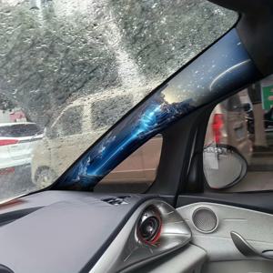 TEMU 판타지 달빛 밤 폭포 자동차 - 방수 비닐 A필러 데칼, 빛나는 폭포와 산 야경, 트럭, 오토바이용 - 애니메이션/판타지 테마, 스크래치 방지 창문/문