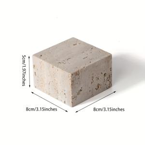 TEMU 우아한 자연 트라베르틴 보석 홀더 및 베이지 화장품 트레이 - 귀걸이, 반지, 목걸이용 비눗방울 마블 큐브 디스플레이 - 가정 사무실, 책걸이, 문 막기 및 와비 사비 선반 장식, 보석 정리함 보관, 다듬은 마무리|링귀걸이|화장품정리함