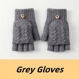 TEMU 남성용 두꺼운 겨울 방한 니트 장갑 1쌍