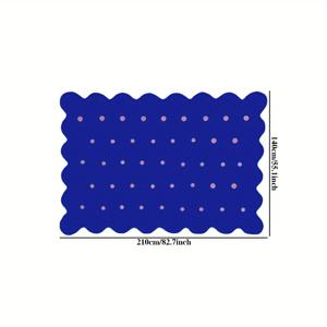 TEMU 1pc 부드러운 플러시 블루 폴카 도트 영역 매트 - 미끄럼 방지, 10mm 두꺼운, 60x100cm, 비정형 모양, 거실, 침실, 소파, 또는 옷장 장식에 완벽, 거실용 러그