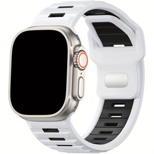 TEMU 애플 워치 울트라 2/울트라/울트라 3 밴드 호환 스포츠 밴드, 남성용 애플 워치 밴드 46mm 49mm 45mm 44mm 42mm, for iWatch 시리즈 11 10 6 5 4 SE 3 2 1용 실리콘 루프 와이드 스트랩, 피트니스 트래커 액세서리, 운동 장비|스마트워치