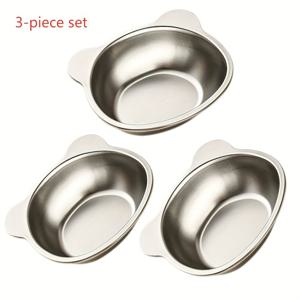 TEMU 3pcs 스테인리스 스냅볼 세트, SUS304 스테인리스 보울, 더블 이어 디저트 볼, 푸딩·무스·과일 샐러드용, 작은 식기, 주방 도구 세트, 식기세척기 사용 가능