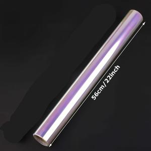 TEMU 10m 무지개 홀로그래픽 투명 필름 롤, DIY 공예, 꽃 장식 및 선물 바구니에 적합, 무지개 색상 유리 종이, 할로윈 포장 종이, 홀로그래픽 유리 종이, 포장 롤 선물 꽃束, 할로윈 크리스마스 포장 필름