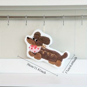 TEMU 1개 귀여운 닥스훈트 강아지 모양 코랄 손끝 타월 - 두꺼운 초흡수 미니 핸드 타월, 귀여운 목욕 및 주방 타월 (손가락용)|수건