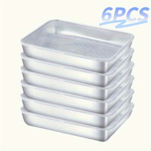 TEMU 6개 스테인리스 스틸 밀폐 보관 용기, 누수 방지 뚜껑, 쌓기 가능 공간 절약 디자인, 미끄럼 방지 베이스 - 식기세척기 사용 가능, 식사 준비, 남은 음식, 점심, 저녁, 사무실, 여행용 - 가정 및 상업용, 쉬운 세척 소재