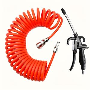 TEMU 1개 검정색 에어 블로워 + 3미터 스프링 튜브 먼지 제거 건 고압 에어 블로잉 건 에어 펌프 먼지 제거 건 청소 도구 에어 컴프레서 액세서리