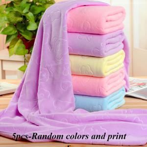 TEMU 귀여운 곰 얼굴 타월 5pcs 세트 - 부드럽고 흡수력 좋은 빠른 건조 목욕 타월, 사랑스러운 카툰 곰 패턴, 75x35cm, 크리스마스, 결혼식, 집들이 선물용 럭셔리 세트 - 모던 욕실 필수품