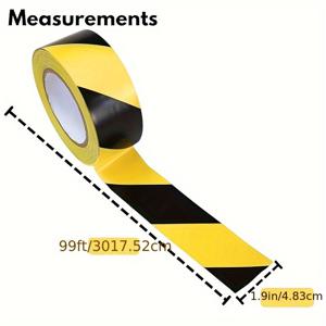 TEMU 1 롤 고명도 경고 안전 경고 테이프 - 반사적 노란색/검은색 위험 장벽 테이프, 건설 현장, 창고, 산업 안전 마킹, 건설 안전 테이프, 내구성 있는 안전 테이프