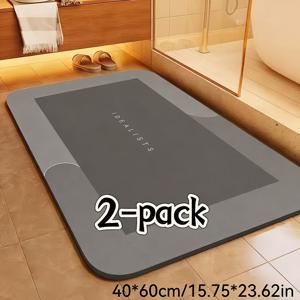 TEMU 초흡수성 퀵 드라이 미끄럼 방지 욕실 매트 - 부드러운 폴리에스터 혼방, 기하학적 패턴, 세탁기 사용 가능, 두께 0.36cm, 샤워실, 세탁실, 침실, 거실, 주방, 욕실 매트에 적합