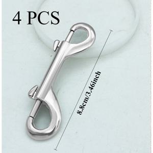 TEMU 4개 세트, 중량용 스틸 더블 엔드 볼트 스냅 후크 - 해양 스크바 다이빙, 개 레쉬, 열쇠 체인, 말용구, 사료통용 더블 사이드 트리거 스냅