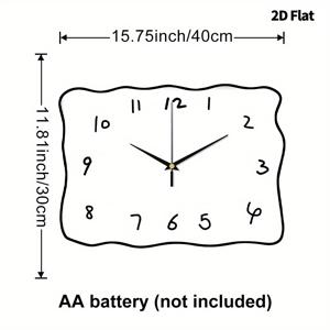 TEMU 2D 플랫, 1pc 모던 벽시계, 슈퍼 실렌트 쿼츠 운동, 틱 소음 없음, 비정상적인 모양, 단색 배경, 배터리 작동 (AA 포함), 거실, 침실, 주방, 커피 바 장식에 적합 - 이상적인 선물, 거실, 침실 액세서리, 디자인, 2D 플랫