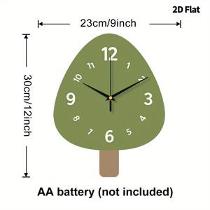 TEMU 2D 평면, 1pc 현대 초록 나무 벽시계, 슈퍼 실레런트 쿼츠 운동, 틱 없음, 비정형 모양, 거실, 침실, 주방, 커피 바에 완벽한 선물 및 축제 장식, 시계 벽 장식, 커피 바 액세서리, 자연 아세틱, 2D 평면