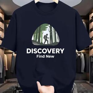 TEMU 남성용 캐주얼 그래픽 티셔츠 - 