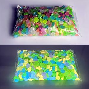 TEMU 502 밝은 야외 돌, 정원 화분용 미니 액세서리, 파티오 장식, 테라스, 웨딩 장식, 축제 용품, 생생한 돌 정원 수족관 - 야광 레진 조약돌으로 제작.|화분