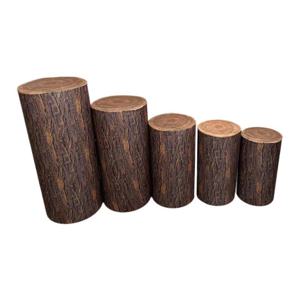 TEMU 할로윈, 크리스마스, 결혼식 및 파티용 네면 탄성 디저트 버킷 세트, 철제 아트 디저트 테이블보, 디저트 테이블 세트, 원통형 장식품, 나무 무늬