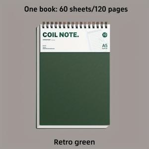 TEMU 1/2/3/4개 A5 탑 플립 라인 노트 - 레트로 멀티 컬러 라인 저널, 두꺼운 종이, 이중 코일 바인딩, 120페이지, 하단 구멍 & 칸막이 포함 하드 커버, 업무, 학습 또는 선물용으로 완벽, 저널링 노트 | 빈티지 스타일 노트 |, 미니 수첩, 일기장, 스프링노트, 미니수첩, 미니 다이어리, 공부용품