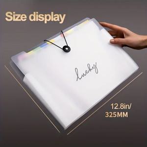 TEMU 8포켓 A4 확장형 문서 정리함 - 인덱스 스티커 & 블랙 코드 핸들 포함, 투명 PP 플라스틱 파일 폴더, 고품질 내구성 강화, 스냅 버튼 잠금, 8단 멀티 컴파트먼트, 사무실/가정/학교용 책상 정리함, 찢어짐 방지 소재