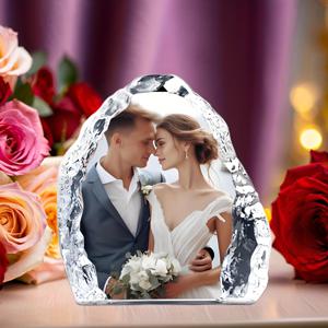 TEMU 맞춤형 K9 유리 사진 프레임, 나만의 사진 컬러 인쇄 및 각인 가능, 가족과 친구를 위한 생일 추수감사절 크리스마스 어머니날 선물용 피규어