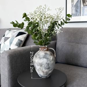 TEMU 1개 빈티지 세라믹 꽃병 - 우아한 곡선 목과 튼튼한 받침대가 있는 소박한 농가 스타일 장식, /브라운그레이시스-/그레이시스브라운/그레이시스-/그레이시스, - 탁상, 거실, 욕실용, 간편한 세척 세라믹 화분, 꽃병 홈 데코, 꽃병 홈 데코, 도자기화병, 미니 화병, 도자기 화병, 빈티지화병