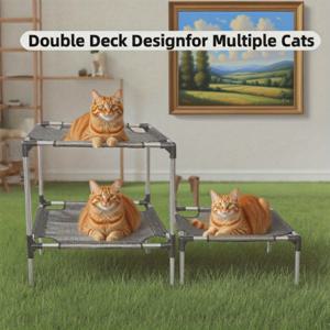 TEMU 통기성 좋은 쿨링 펫 베드 - 내구성 강하고 세척 쉬운 고양이와 개를 위한 자유로운 서있는 공간, 여름철 완벽한 수면 솔루션