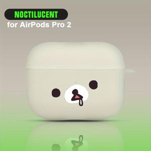 TEMU 귀엽한 곰 디자인의 발광형 이어폰 케이스 - 에어팟 4/3/2/Pro 2와 호환 가능, 내구성 있는 실리콘 보호 커버, 친구, 가족, 여자 친구, 남자 친구에게 완벽한 선물, 에어팟용 귀여운 케이스, 재미있는 액세서리, 부드러운 마감