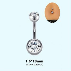 TEMU 1pc 14G 배꼽 반지 304 스테인레스 스틸 원형 라인스톤 배꼽 바벨 스티드 여성용 바디 피어싱 여성용 배꼽 반지 여성용 바디 피어싱 보석 소형 선택 바벨 레인 6mm 8mm 10mm 12mm 14mm 16mm 18mm 은색|피어싱