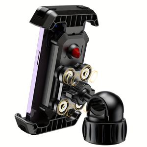 TEMU 30초 도구 무료 모터사이클 전화 홀더 - 전문용 안티 진동 핸들바 클램프, 4~7인치 사이즈의 폰에 적합, 360도 호환 가능, 액션 및 투어링 모터사이클용, 배터리 없음