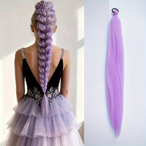 TEMU 무지개 컬러 브레이드 헤어 익스텐션: 모든 파티와 외출에 어울리는 클래식하고 스타일리시한 스타일, 이벤트 헤어 장식,여행용 헤어 익스텐션,무지개 땋은 머리,컬러풀 헤어 익스텐션,Easytowear 브레이드,클립인 브레이드,패션 헤어 액세서리