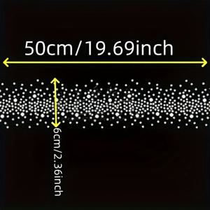 TEMU 2개/4개 50cm*6cm 유리 보석, 점이 있는 핫 스티커 애플리케이션, 반짝이는 DIY 의류 패치, 코트, 스커트, 재킷, 쿠션, 레이스 스타일 글리터 액세서리, 발레 의류, 체조, 소가 있는 디자인을 위한 우아한 패션 스티커