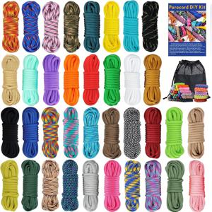 TEMU 36색상 10피트 꼬임 로프 세트 - 다용도 직조 코드, 만들기용 걸이 로프 및 개 목걸이 지침서 포함, 창의적인 선물 아이디어