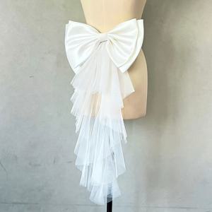 TEMU 1 우아한 탈부착 가능한 메쉬 나비 웨딩 장식 액세서리 - 웨딩드레스 벨트 및 사진 촬영용