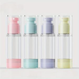 TEMU 4개 세트 캔디 컬러 진공 로션 병 30ml/1.01oz 여행용 화장품 디스펜서 토너, 향수, 액체 용기 프레스 진공병