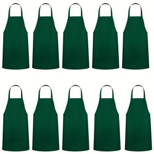 TEMU 10개 세트 셰프 앞치마 - 남녀공용 바비큐 앞치마, 요리용 앞치마, 가정 및 레스토랑 사용 가능, 크리스마스 스타일 빨간색과 초록색 앞치마, 포켓 없음