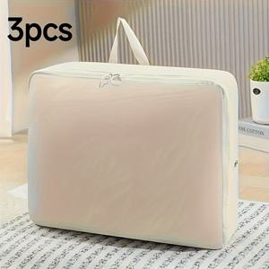 TEMU 3개 세트 압축 가능한 수납백, 공간절약 수납백, 휴대용 여행 수납백, 대용량 수납 큐브, 지퍼 잠금, 여행용품, 선물용, 옷장 정리,여행 필수품,다용도 정리함,컴팩트 디자인,내구성 있는 나일론,짐 정리함,압축 가방,대학생