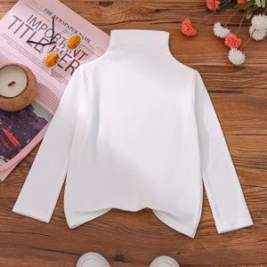 TEMU 여아용 슬림핏 하이넥 스웨터 자켓 - 긴소매 솔리드 블랙 겨울 따뜻한 코트, 세탁기 사용 가능 & 일상 니트 아우터웨어, 봄/가을 레이어링 (벨트/타이 없음) - 쉬운 관리, 부모님 추천