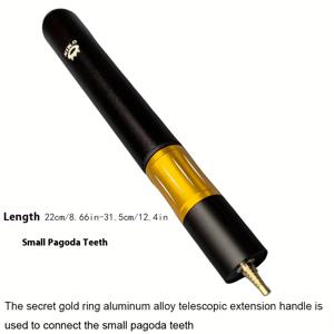 TEMU O'MIN 미스터리 리트랙터블 당구 큐 익스텐션 - 인체공학적 핸들, 블랙 & 옐로우 디자인 스누커 및 풀 큐용 조절 가능한 메탈 연장기