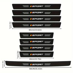 TEMU 9개 세트 블랙 스테인레스 스틸 자동차 도어 실 보호대 - 긁힘 방지, 미리 구멍이 뚫린 슬립 프리 엔트리 스티커로 쉽게 설치할 수 있는 모든 차량에 적합합니다.