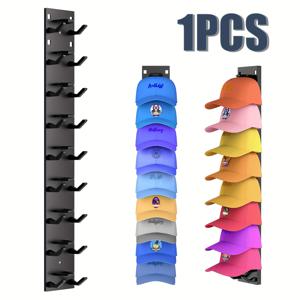 TEMU 야구 모자 보관 랙, 강한 접착제 벽걸이 모자 홀더, 다층 디스플레이 스탠드, 모자용 벽걸이, 대용량, 정리된 배치, 쉬운 액세스, 주름 방지, 5개 장소에 적합: 옷장, 침실, 기숙사 및 식품 보관