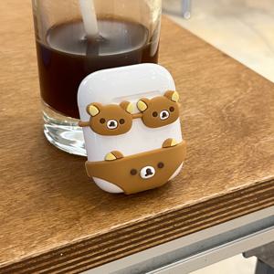 TEMU 실리콘 비키니 쉬운 곰 귀 전화 케이스, 애플용으로 적합한 에어팟 1/2/에어팟 프로/에어팟 프로2/에어팟 3/에어팟 4 보호용 소프트 쉘