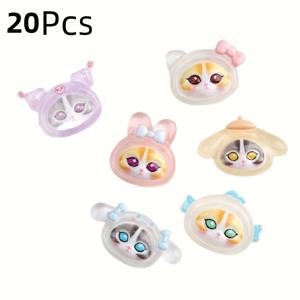 TEMU 20개 랜덤 글로우 고양이 머리 수지 액세서리 DIY 보석 만들기 폰 케이스 종이 컷아웃 홈 데코 크래프트 수제 선물