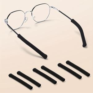 TEMU 3 쌍 업그레이드된 미끄럼 방지 탄성 안경 귀 패드 - 부드럽고 편안한 니트 디자인, 패션 안경 및 패션 안경에 안전한 핏, 갈색/검정색/흰색 옵션, 패션 안경 액세서리, 편안한 안경, 내구성 있는 안경