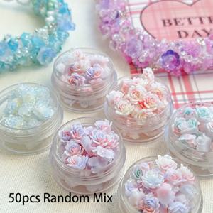 TEMU 50개 파스텔 장미 꽃 비즈 - 핑크, 퍼플, 화이트, 민트 그린 소프트 플라워 비즈 DIY 목걸이, 팔찌, 귀걸이 제작용 - 초보자와 전문가를 위한 꽃 비즈, 창의적인 프로젝트, 섬세한 디자인, 정교한 공예품, 수제 아티스트를 위한 매끄러운 마감, 크래프팅 재료