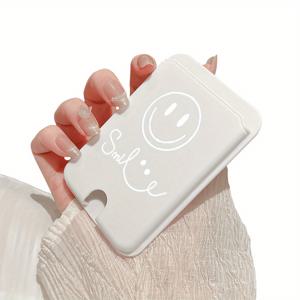 TEMU 휴대용 N52 강력 자석 휴대폰 카드 홀더, 라이트 베이지 터치감, 삼성 및 아이폰16/15/14 시리즈 호환, 다른 자석 케이스와도 호환 가능, 1-4장 카드 수납, PC 소재 제작, UV 프린팅, 스마일링 , 남녀 공용 일상 및 캐주얼 활동에 완벽