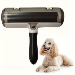 TEMU 1pc 개 털 제거 브러시 - 재사용 가능, 높은 효율성 및 비용 효율적인 전기 없음 groom tool, 모든 개 털 유형에 적합한 인간 중심 디자인의 손잡이, 애완 동물 groom 액세서리, 세련된 손잡이 디자인, 효율적인 브러시 디자인